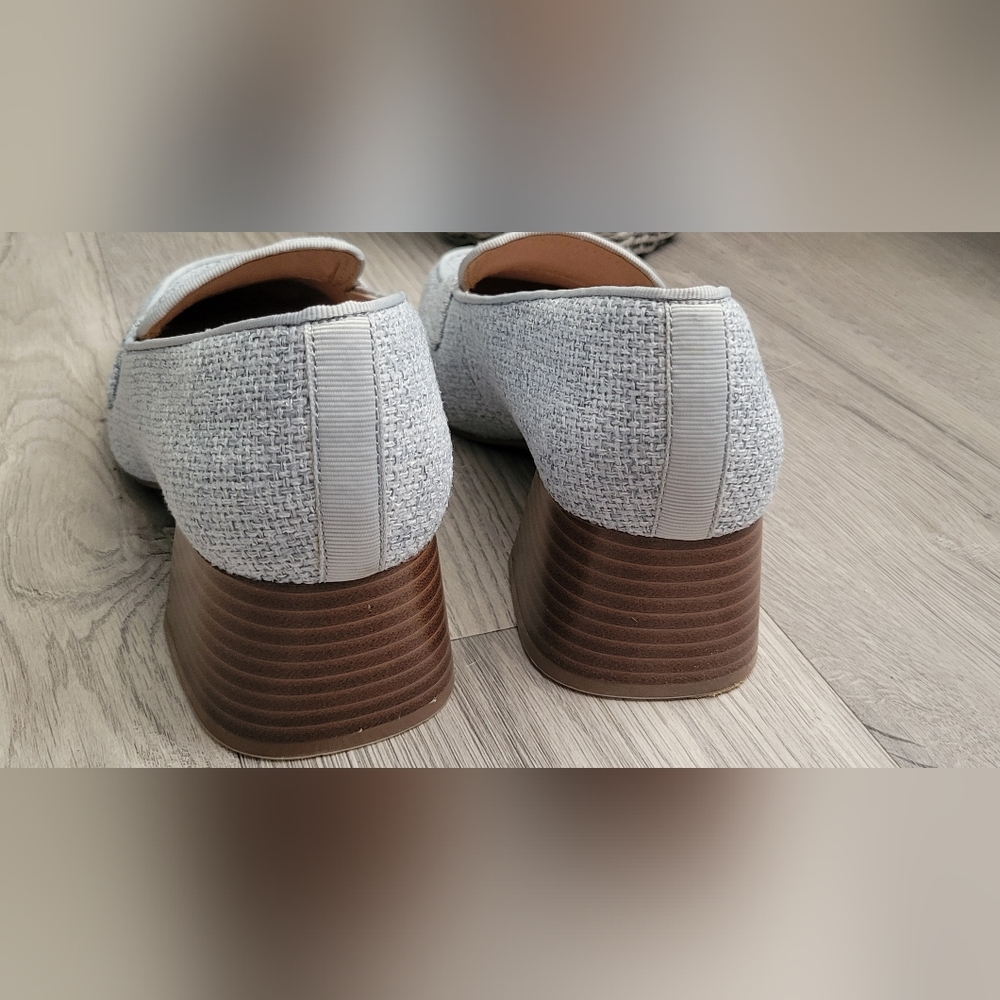 Kelly & Katie Payln Linen/Cloth Gray Loafers with 2" Heel, Women's US 7.5, EU 38 - Picture 9 of 13